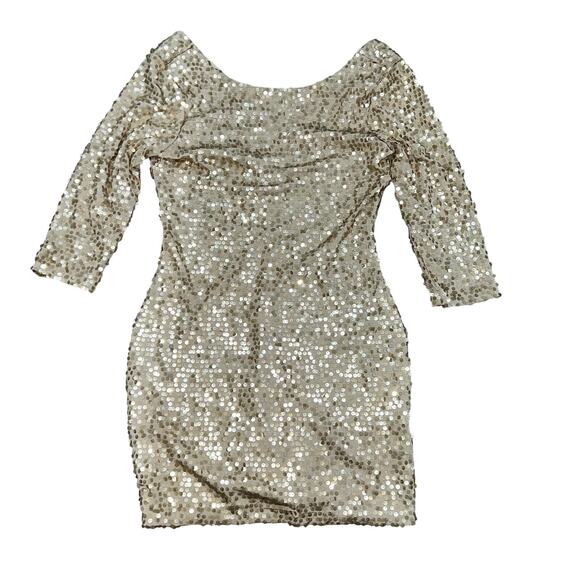 Frederick's of Hollywood Dresses & Skirts - Fredericks of Hollywood Gold Sequin Dress Size Large Vintage